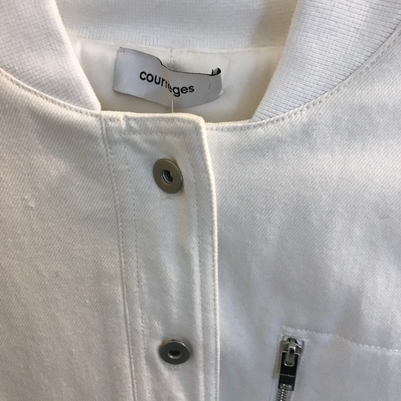 - Courreges White Denim Layered Blouson Jacket NWT - Picture 2 of 6